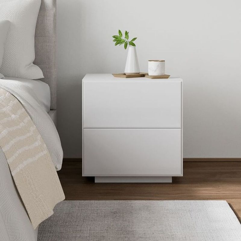 TU MESITA - Velador Contemporáneo Zizur Blanco 61cm TU MESITA