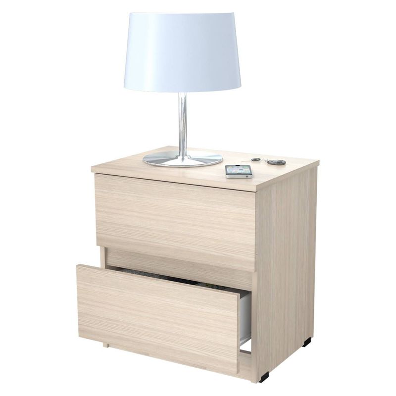 TU MESITA - Velador Moderno Pierina Arena 2 Cajones TU MESITA