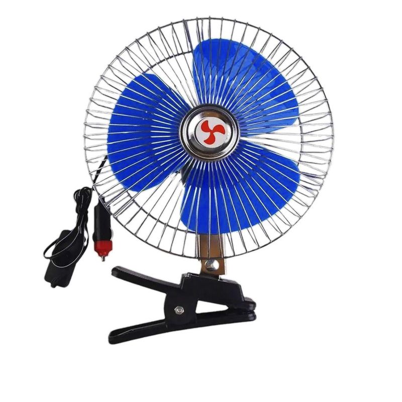 GENERICO - Ventilador 8 pulgadas CROMADO 12V Cigarrera UNIVERSAL