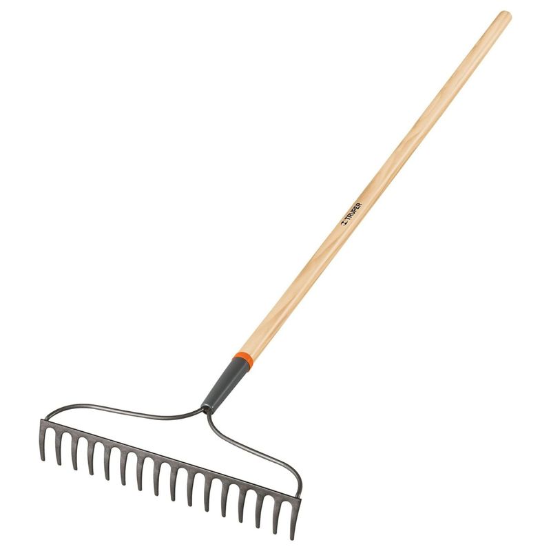 TRUPER - Rastrillo jardinero Classic, 16 dientes, mango 54 PULGADAS Truper