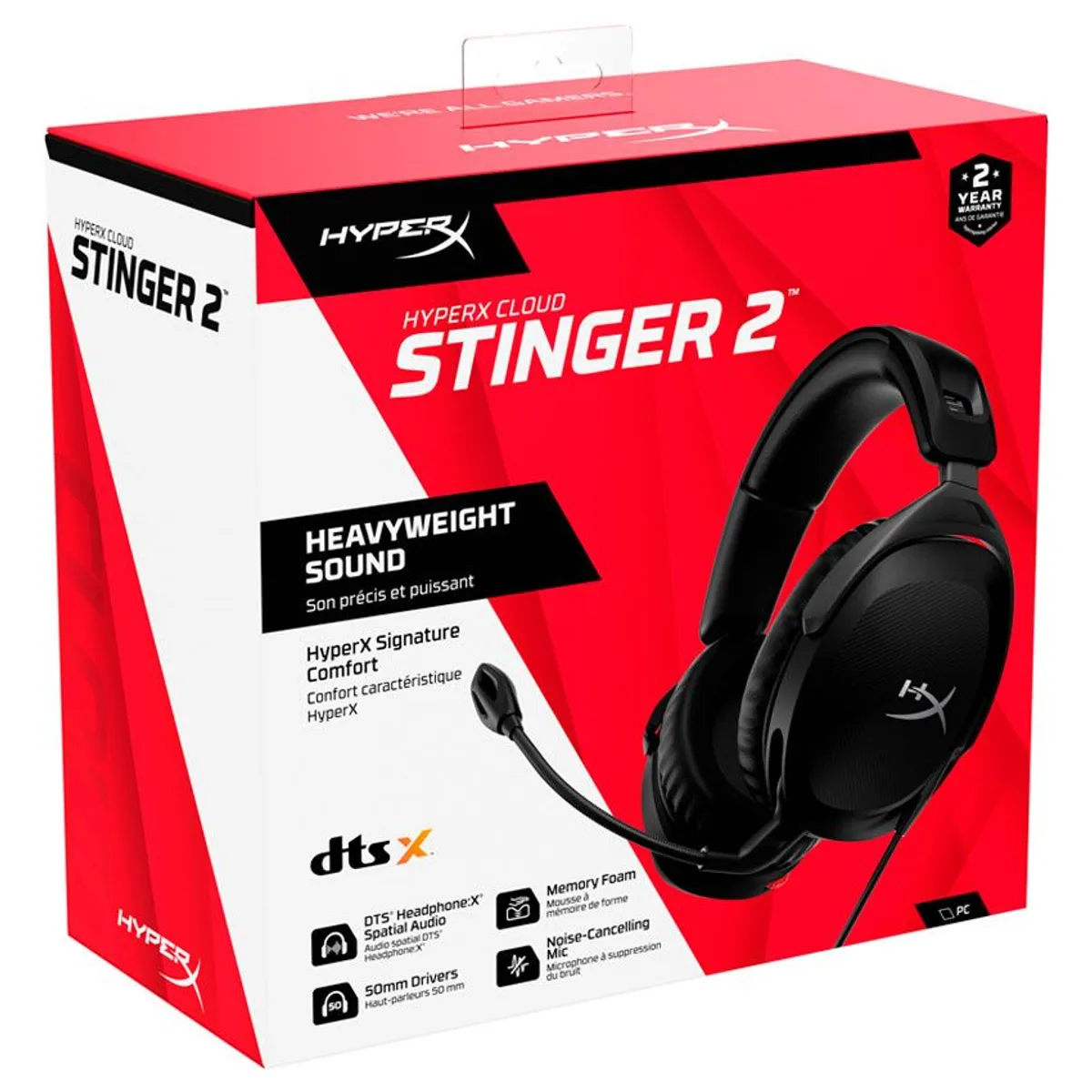 HYPERX - Audífonos para gaming HyperX Cloud Stinger 2 negro 519T1AA
