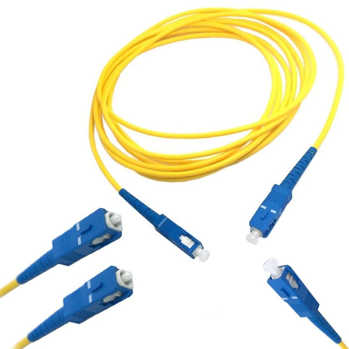 GENERICO - Cable patch cord de fibra optica OM3 3.0mm SC-SC 50dB 9/125 20 Metros