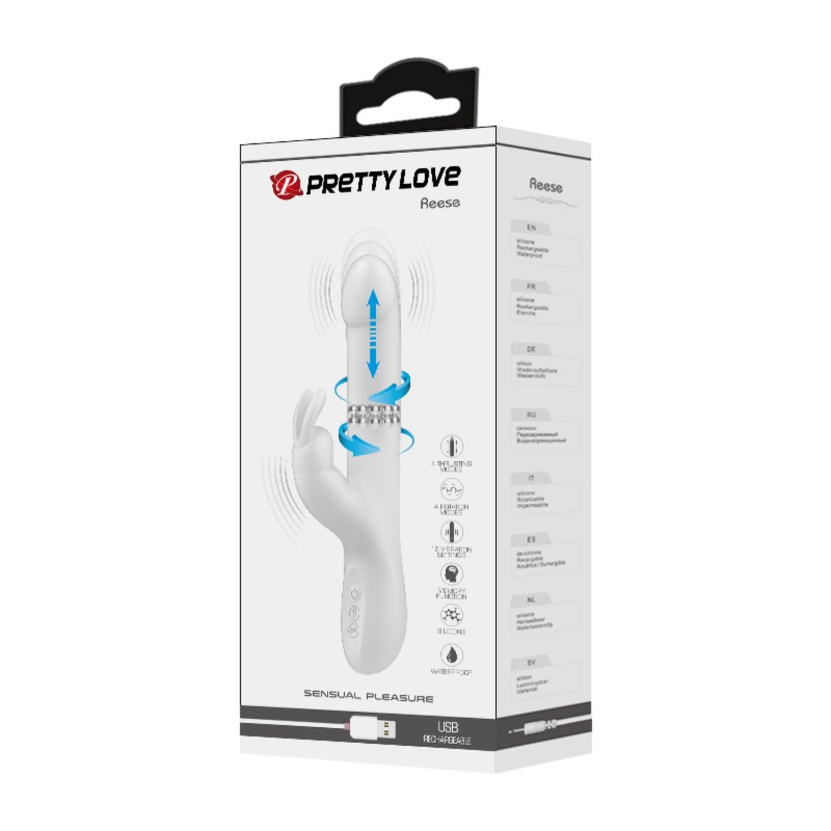 PRETTY LOVE - Vibrador Consolador Estimulador Rabbit Movimiento Múltiple BLcarga USB
