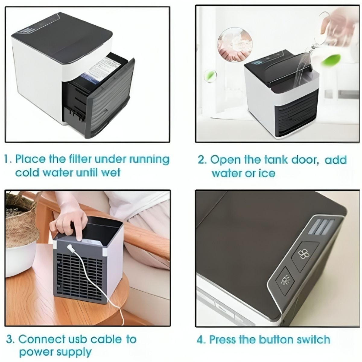 GENERICO - Mini Ventilador De Aire Acondicionado Portátil Para Oficina Hogar