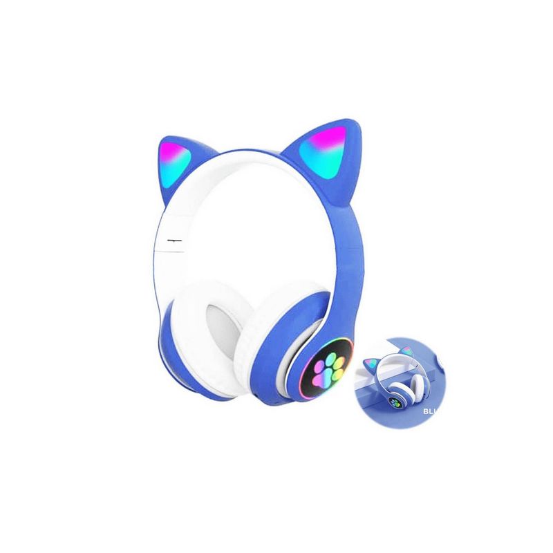 SEISA - Audífonos bluetooth oreja de gato con luz led nuevo caja