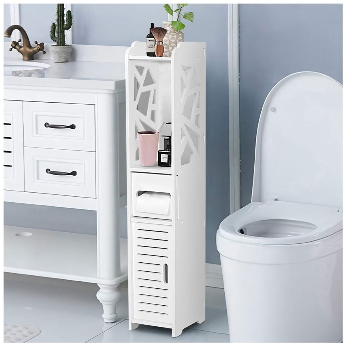 KELLER - Organizador Estante de Baño Armario Multiusos Moderno S21-A