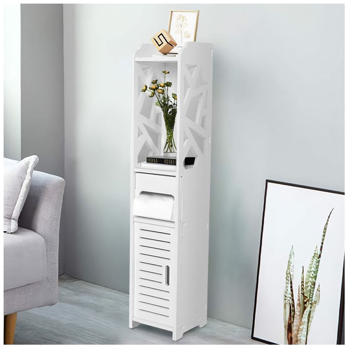KELLER - Organizador Estante Blanco Multiusos Moderno S21-A