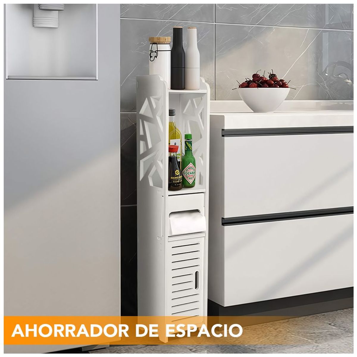 KELLER - Organizador Estante Blanco Multiusos Moderno S21-A