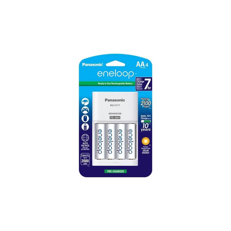PANASONIC - CARGADOR PANASONIC BQ-CC17 ENELOOP + 4 PILAS AA 2100mAh