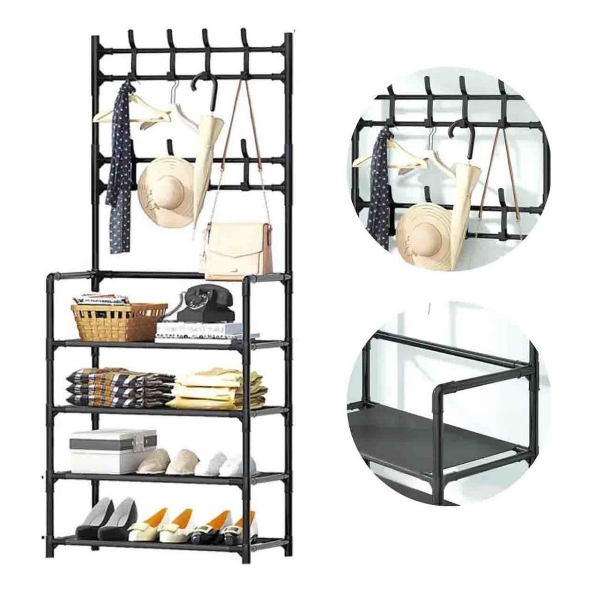 GENERICO - Zapatero Organizador Multifuncional De 4 Niveles - Negro