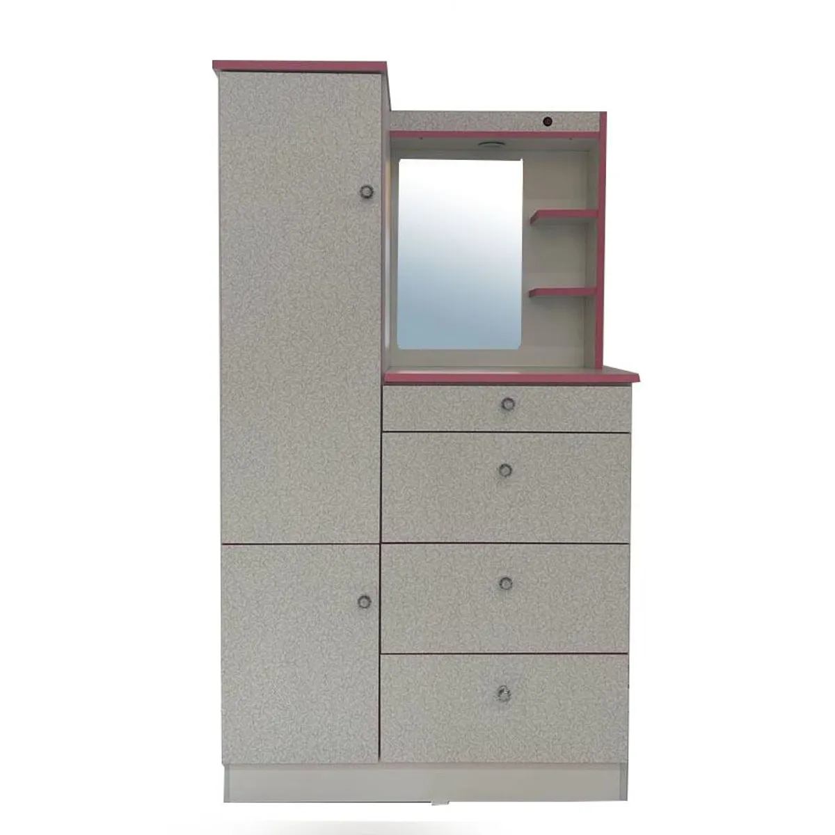 GENERICO - COMODA CON ESPEJO DE 90CM COLOR FLORESTA CON ROSADO