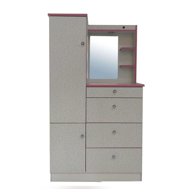 GENERICO - COMODA CON ESPEJO DE 90CM COLOR FLORESTA CON ROSADO