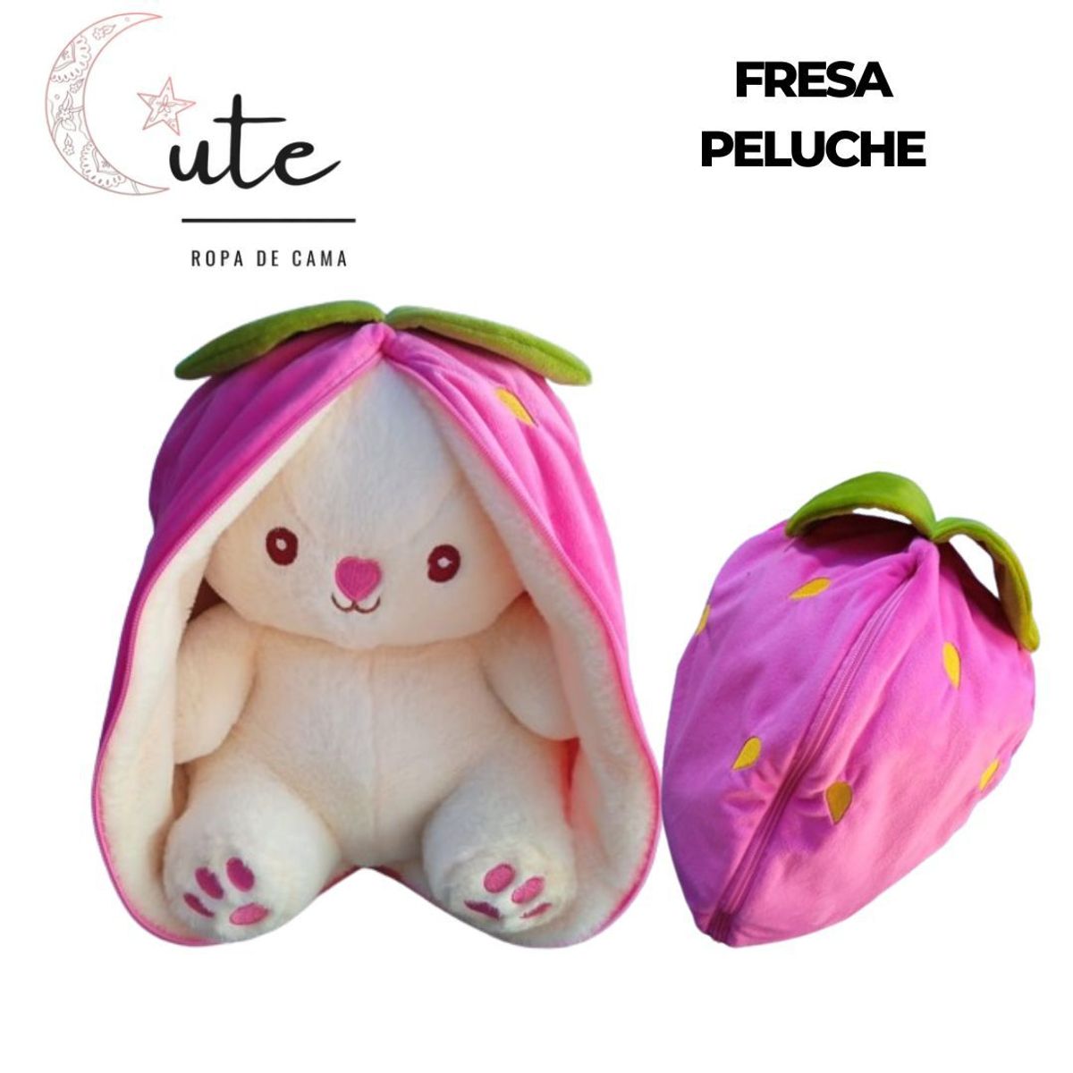 GENERICO - PELUCHE CONEJO EN FORMA DE FRESA