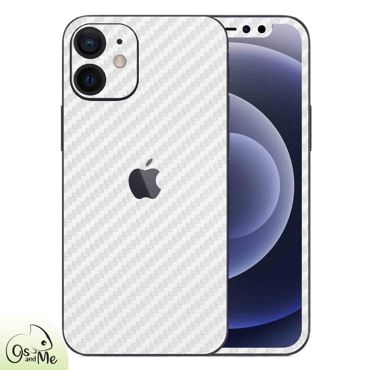GENERICO - Skin Adhesivo Fibra de Carbono Blanco para iphone 12 mini
