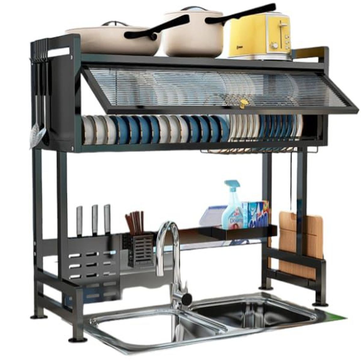 GENERICO - moderno y elegante escurridor de platos con tapa