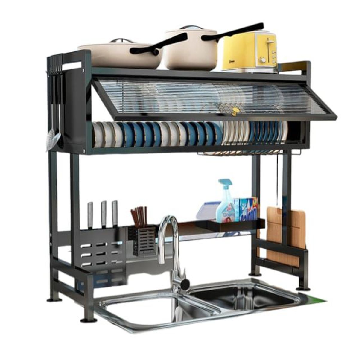 GENERICO - moderno y elegante escurridor de platos con tapa