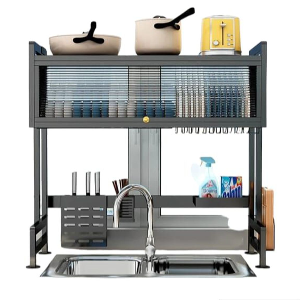 GENERICO - moderno y elegante escurridor de platos con tapa