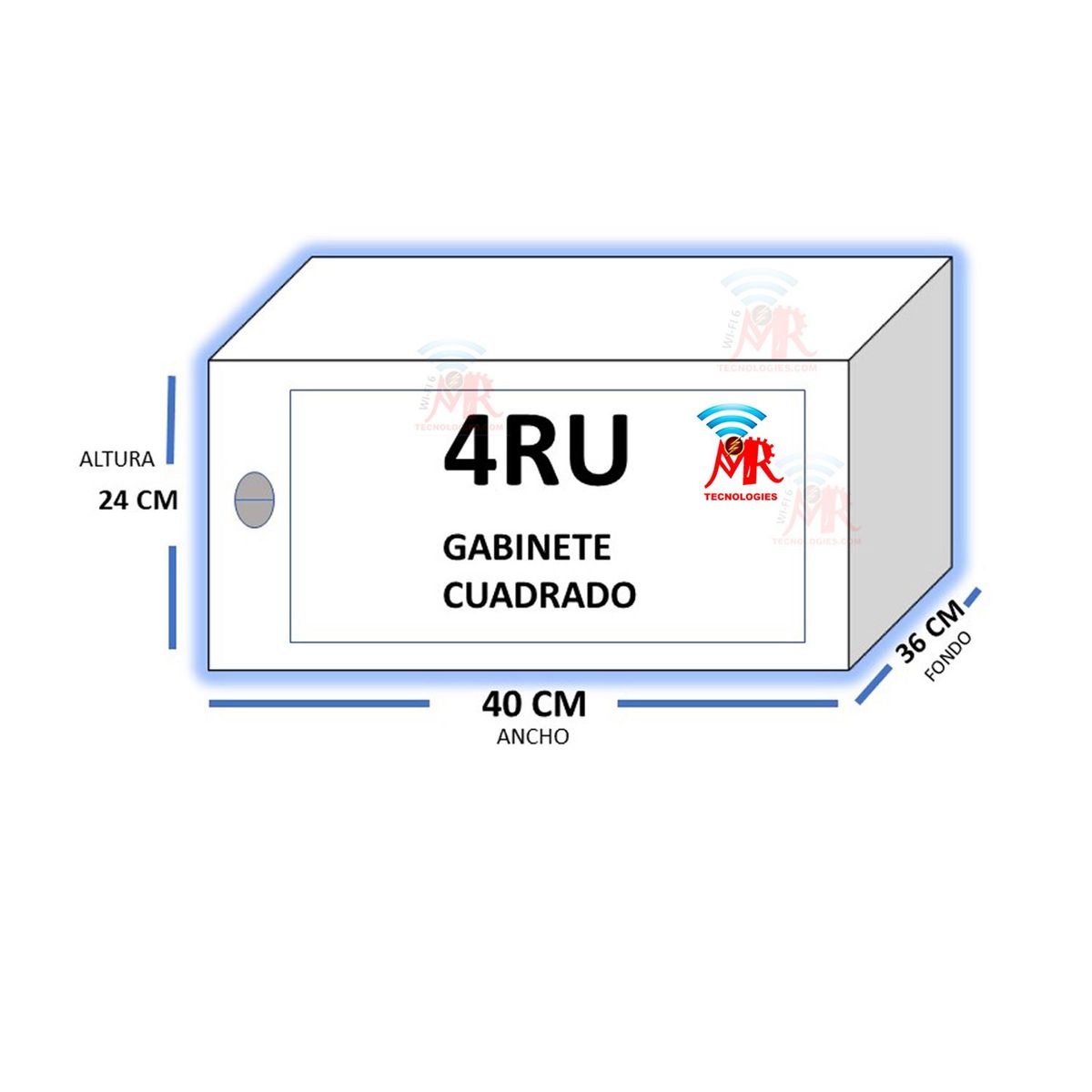 NACIONAL - Gabinete De Pared 4ru Cuadrado Metalico