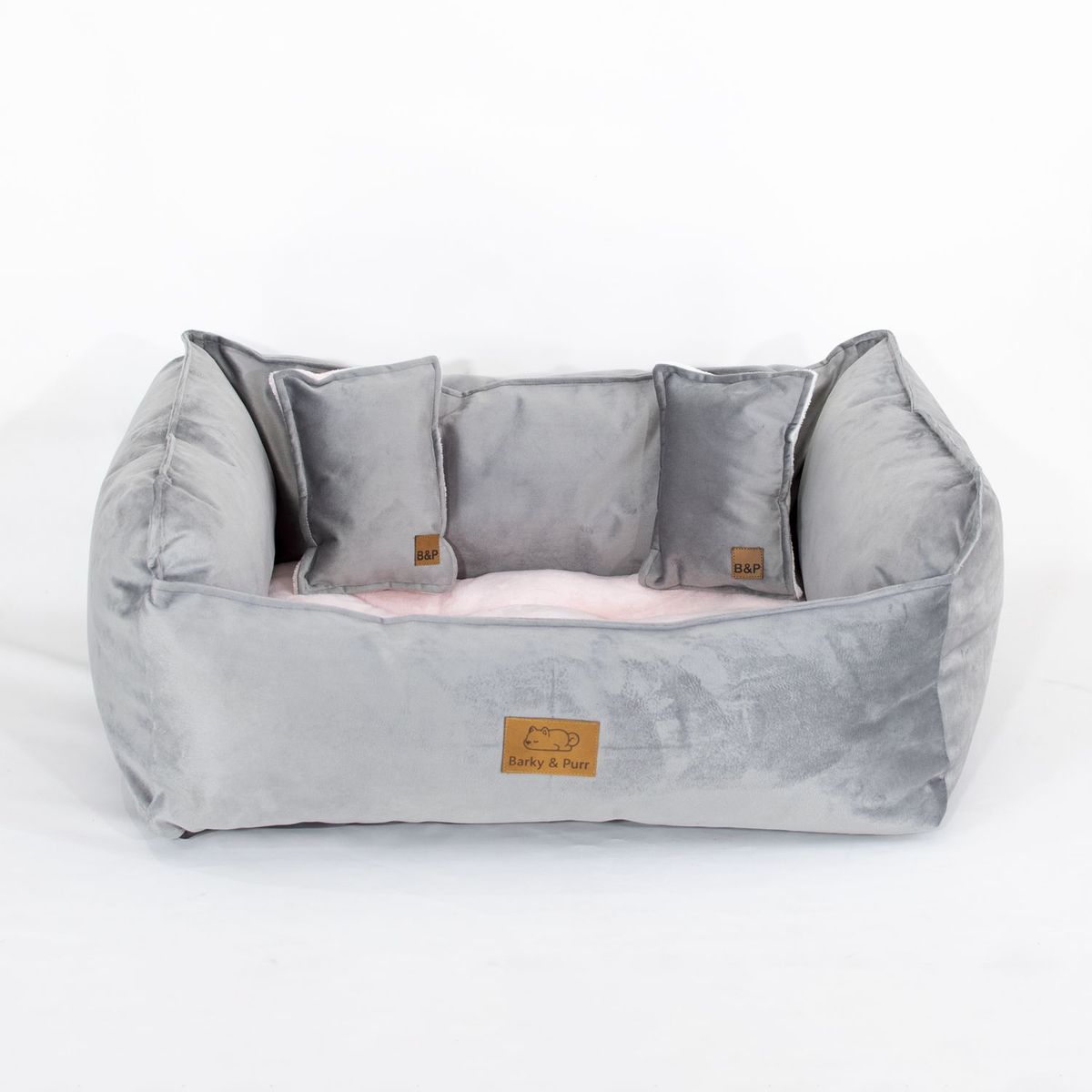 GENERICO - Cama Perro Barky Gris Rosa L