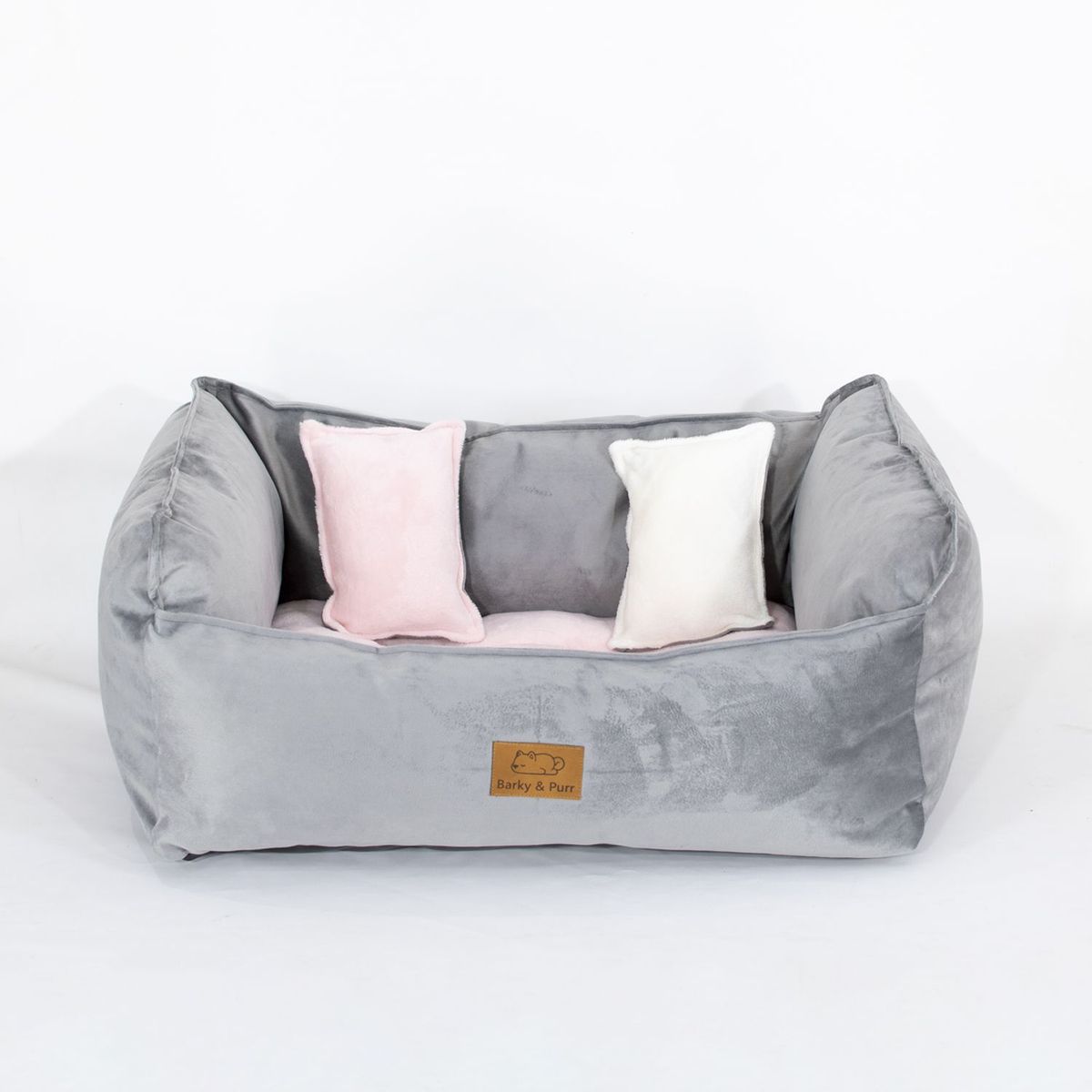 GENERICO - Cama Perro Barky Gris Rosa L