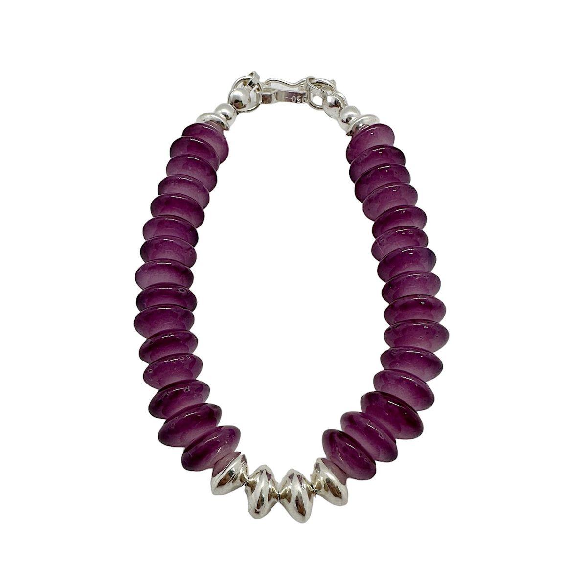 GENERICO - Pulsera Ágata Morada - Plata