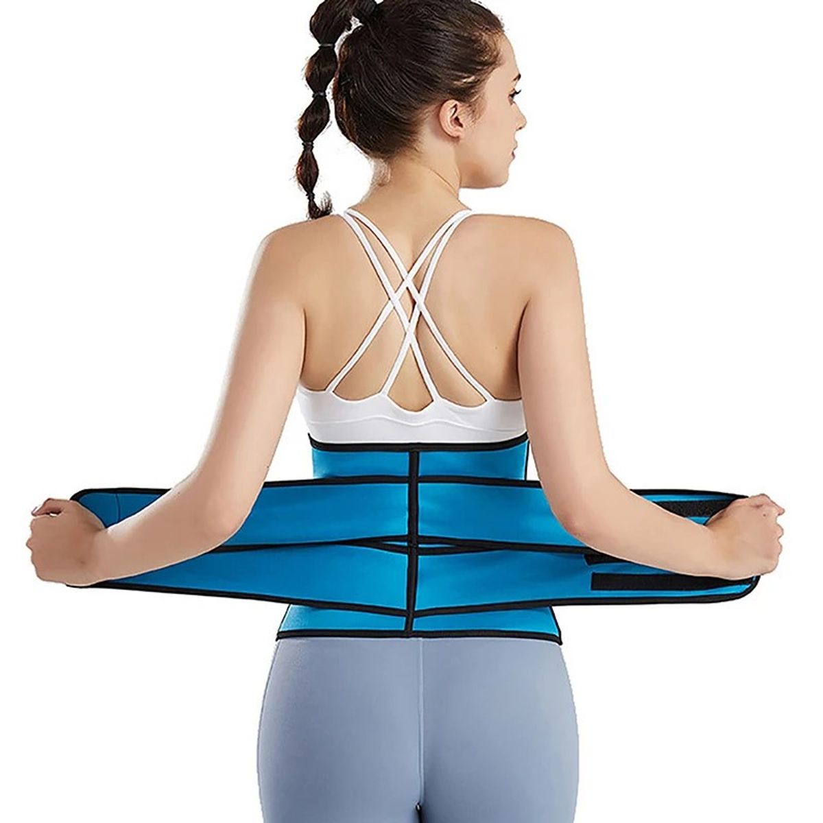 GENERICO - Faja moldeadora reductora de cintura con cierre color AZUL