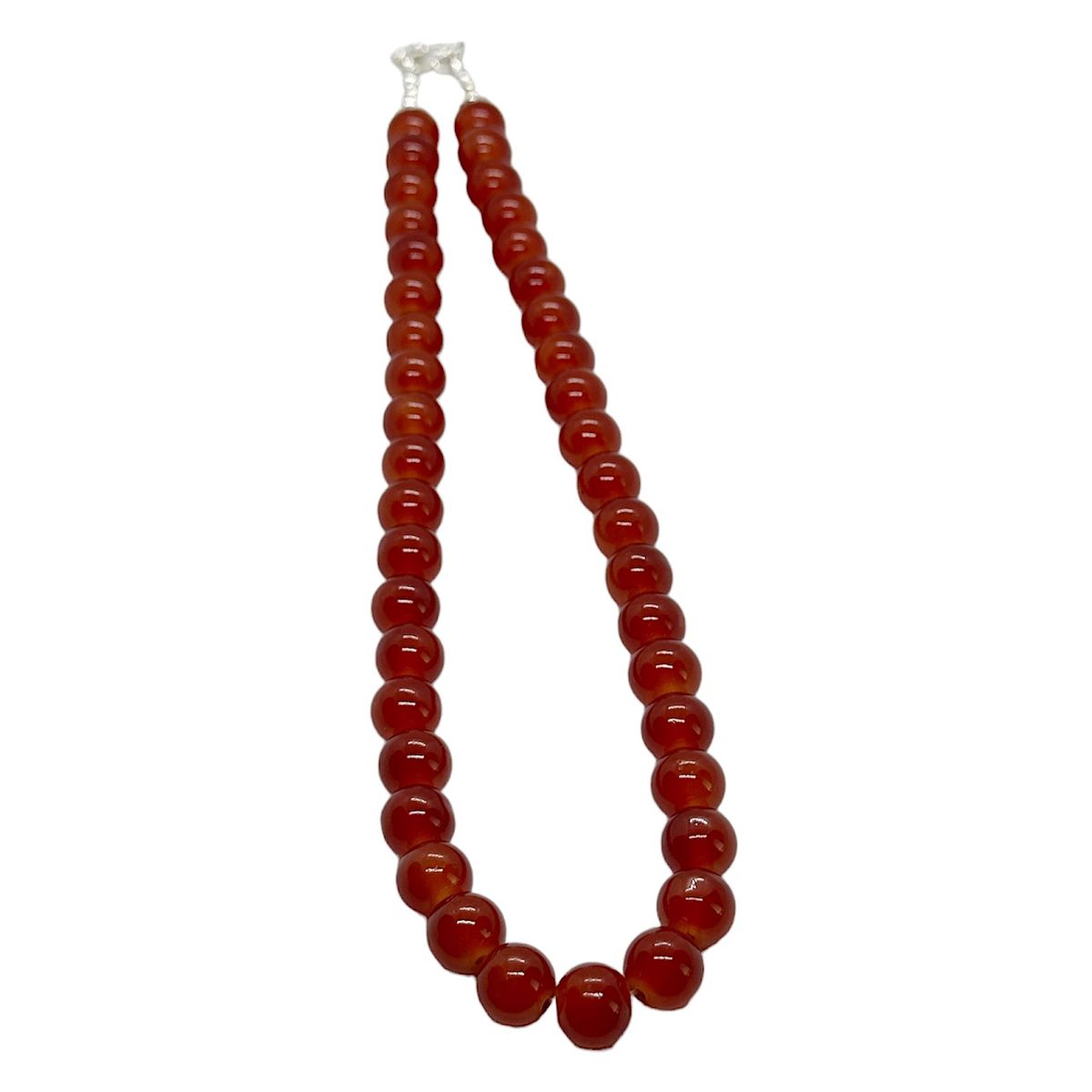 GENERICO - Collar Ágata Roja Circular - Plata
