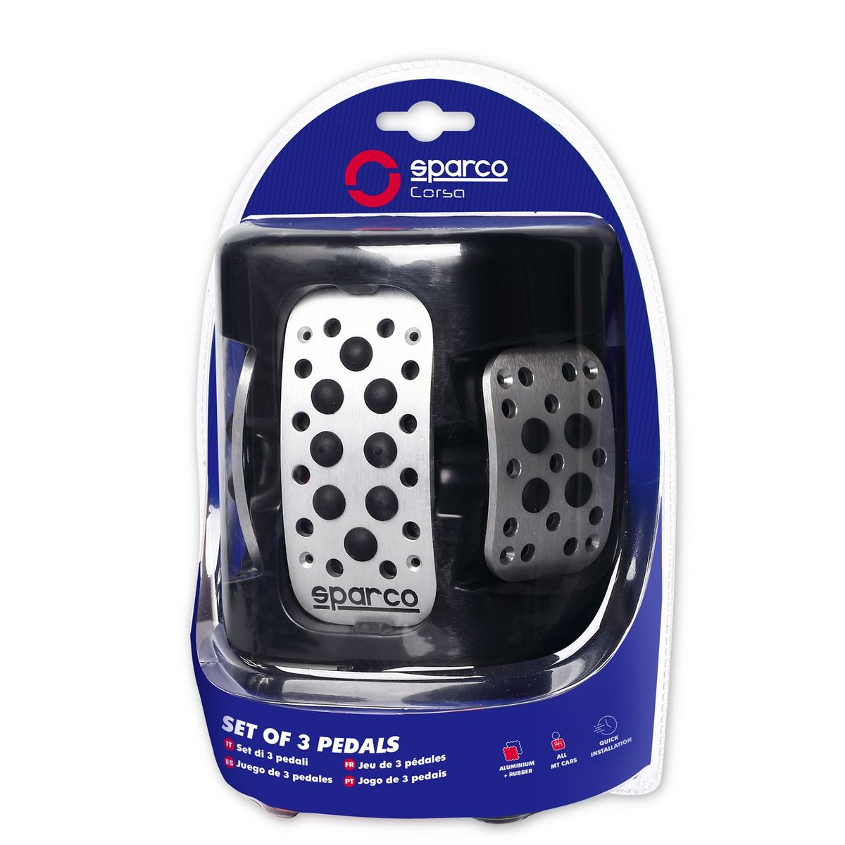 SPARCO - Set Pedales de Aluminio con Goma SPARCO Negro SPC0409BK