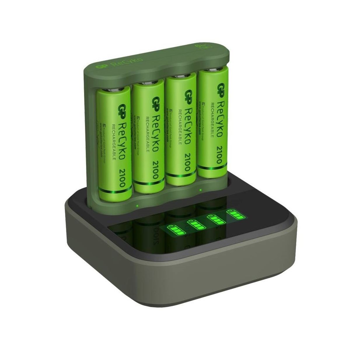 GP BATTERIES - CARGADOR DOCK GP RECYKO RECARGABLE + 4 PILAS AA 2100 MAH