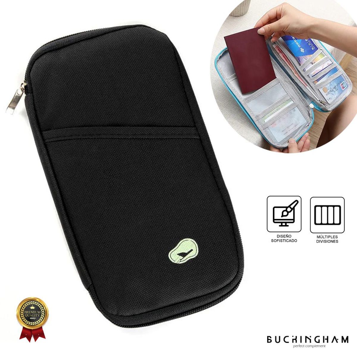 GENERICO - Billetera Tarjetera Pasaporte y Documentos  MDA290018 Negro