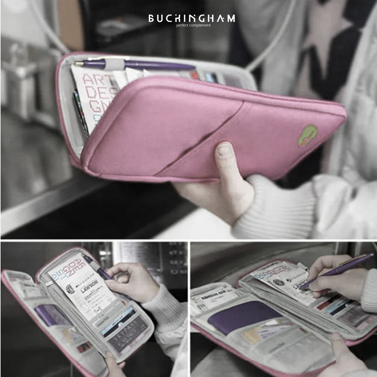 GENERICO - Billetera Tarjetera Pasaporte y Documentos  MDA290019 Azul