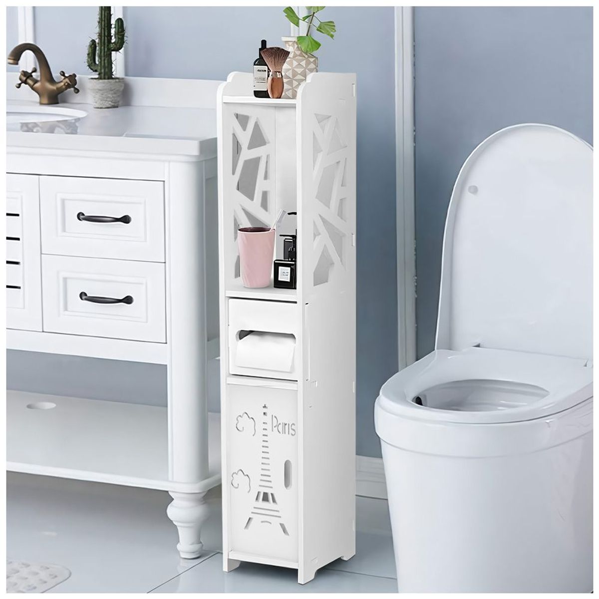 KELLER - Organizador Estante de Baño Armario Multiusos Moderno S21-B París