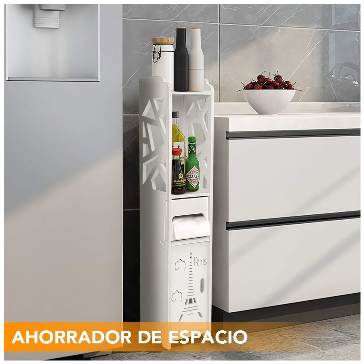 KELLER - Organizador Estante de Baño Armario Multiusos Moderno S21-B París