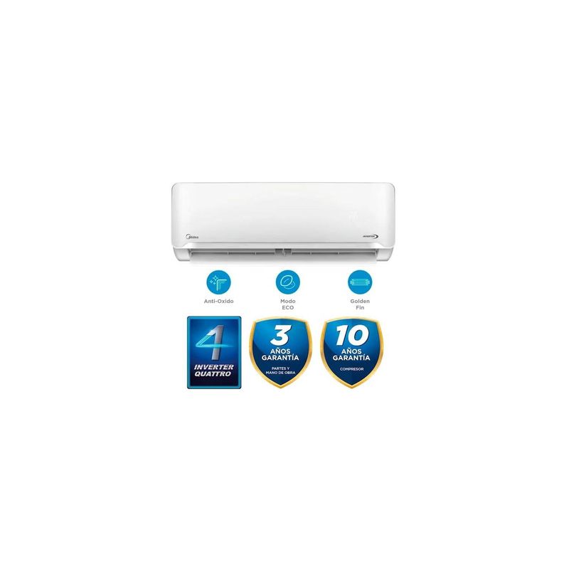 MIDEA - AIRE ACONDICIONADO MIDEA SPLIT DE 12,000 BTU INVERTER FRIO SOLO.