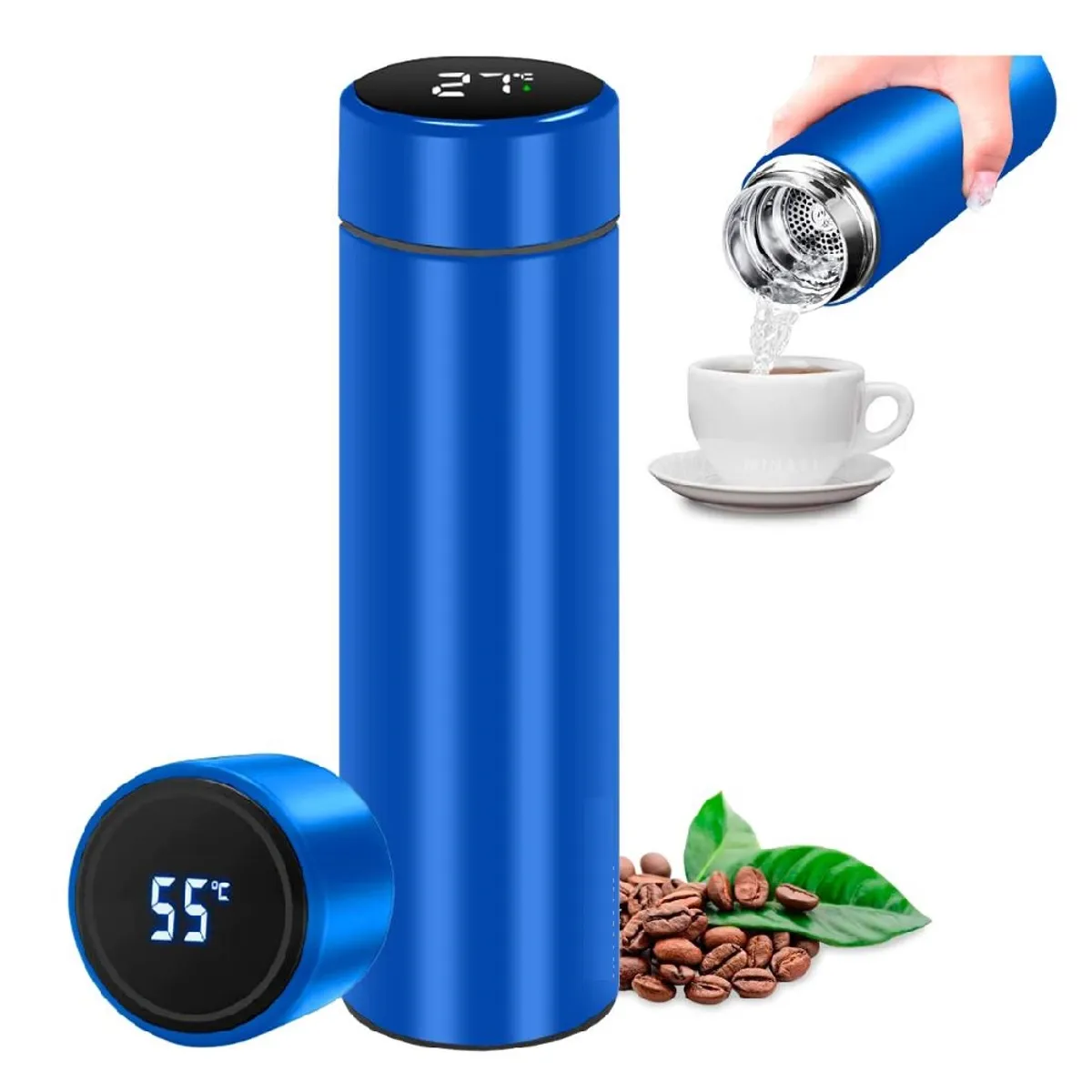 GENERICO - Termo Digital Medidor de Temperatura Táctil 500ml color Hombre