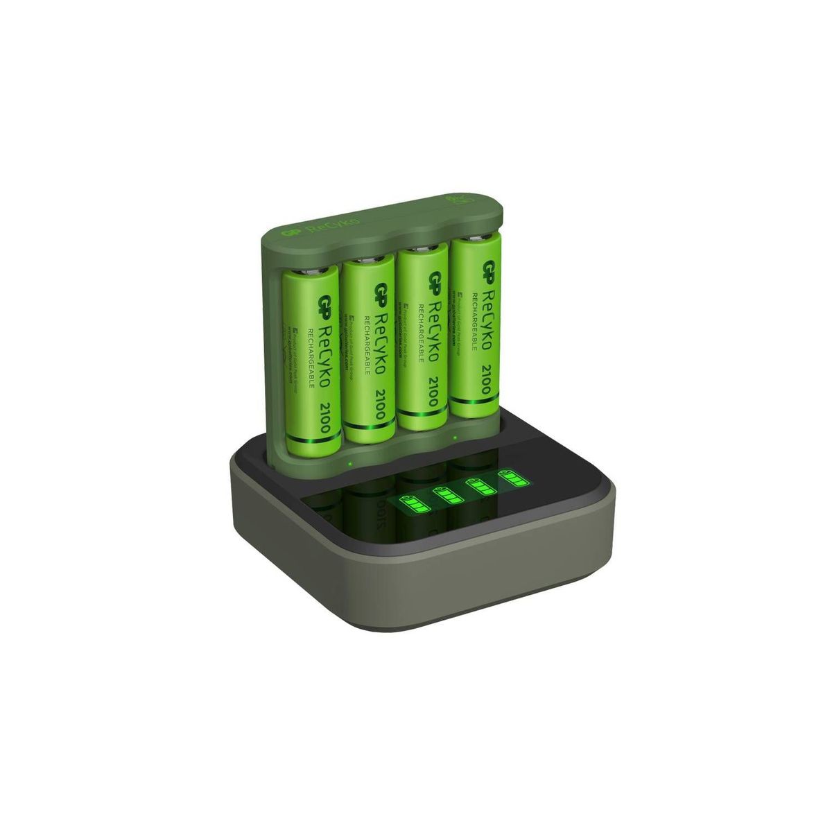 GP BATTERIES - CARGADOR DOCK GP RECYKO RECARGABLE + 4 PILAS AA 2100 MAH