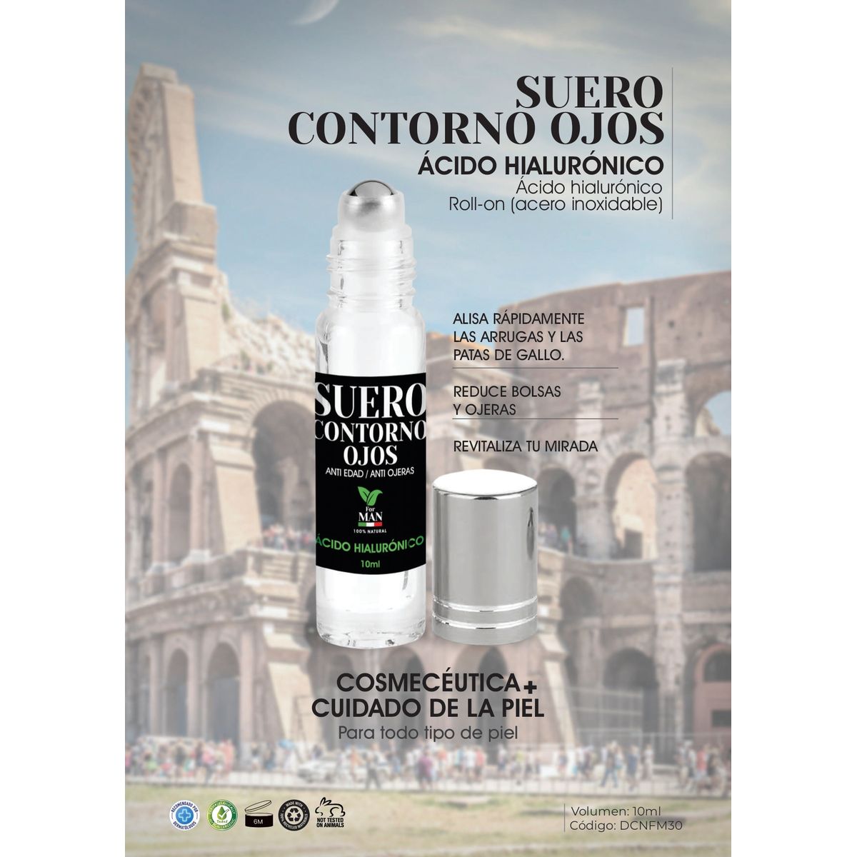 BOTEXPHARMA - Sérum Anti-Edad Contorno de Ojos Roll-On para Hombre Italia