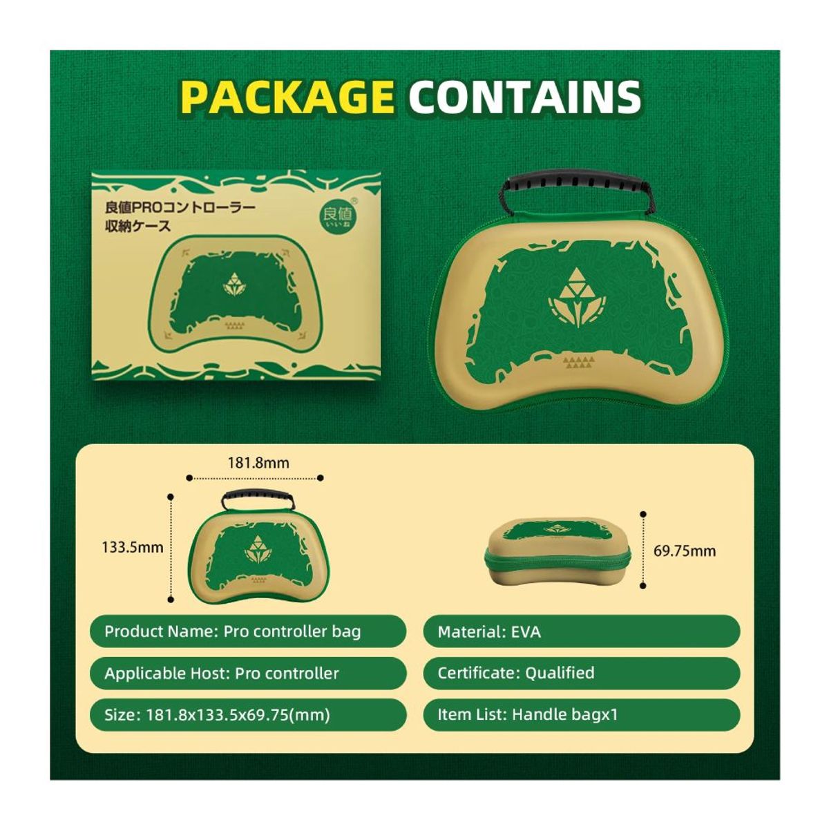 GENERICO - Estuche Case Para Mando Control Pro Nintendo Switch Zelda