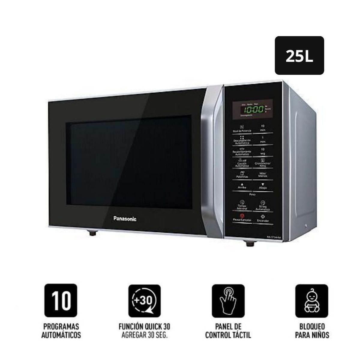 PANASONIC - Horno Microondas Panasonic 25 Litros Silver