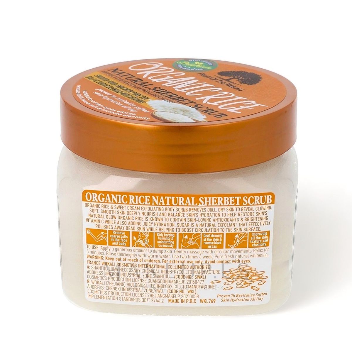 WOKALI - Exfoliante Corporal Natural Organic Rice Fruit Of The Wokali 600g