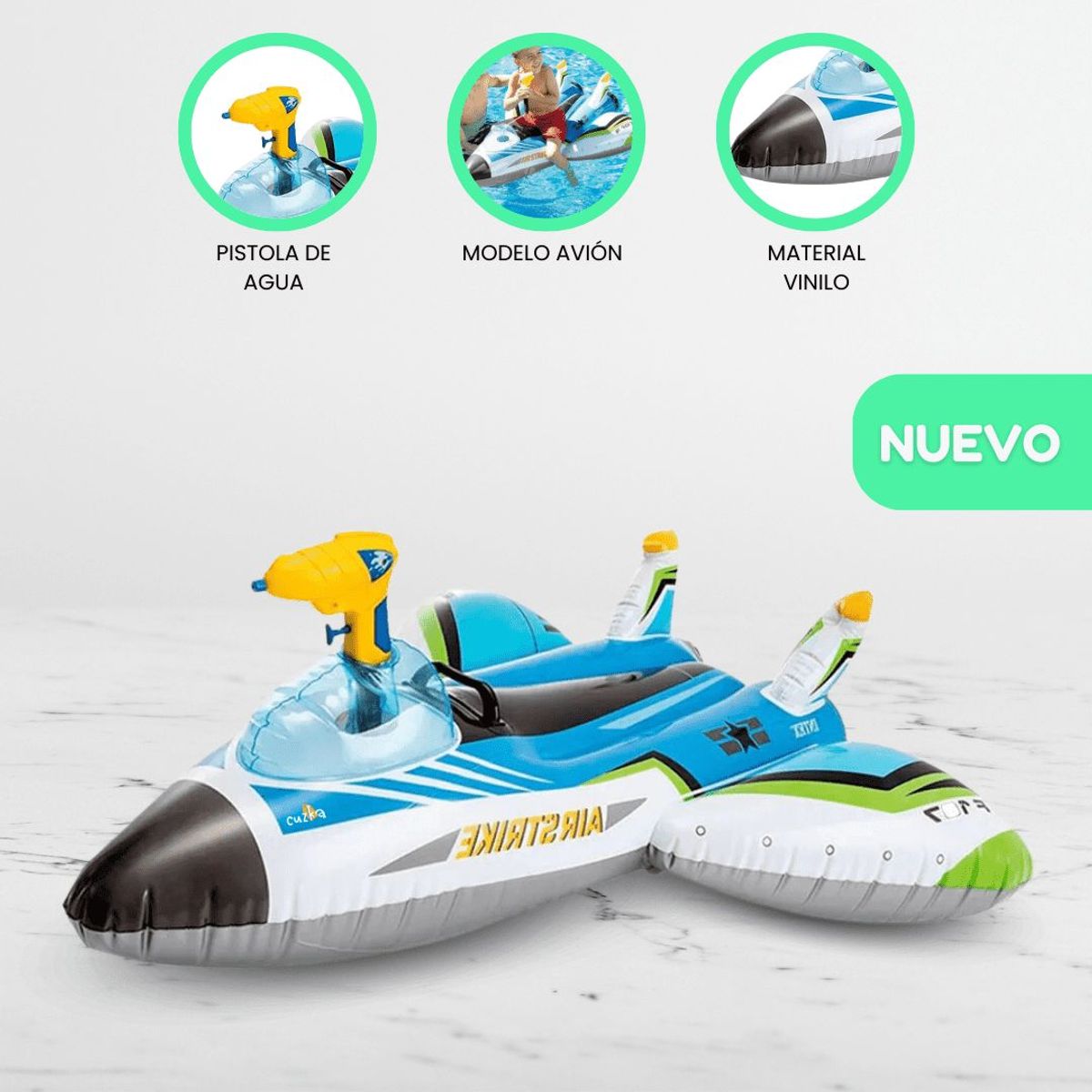 INTEX - Flotador para niños «AVION» Blue