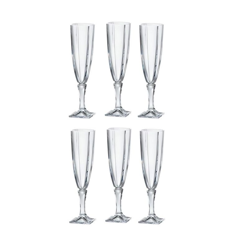 HYGGE - Set de 6 Copas Champagne Forma Flauta 140ml