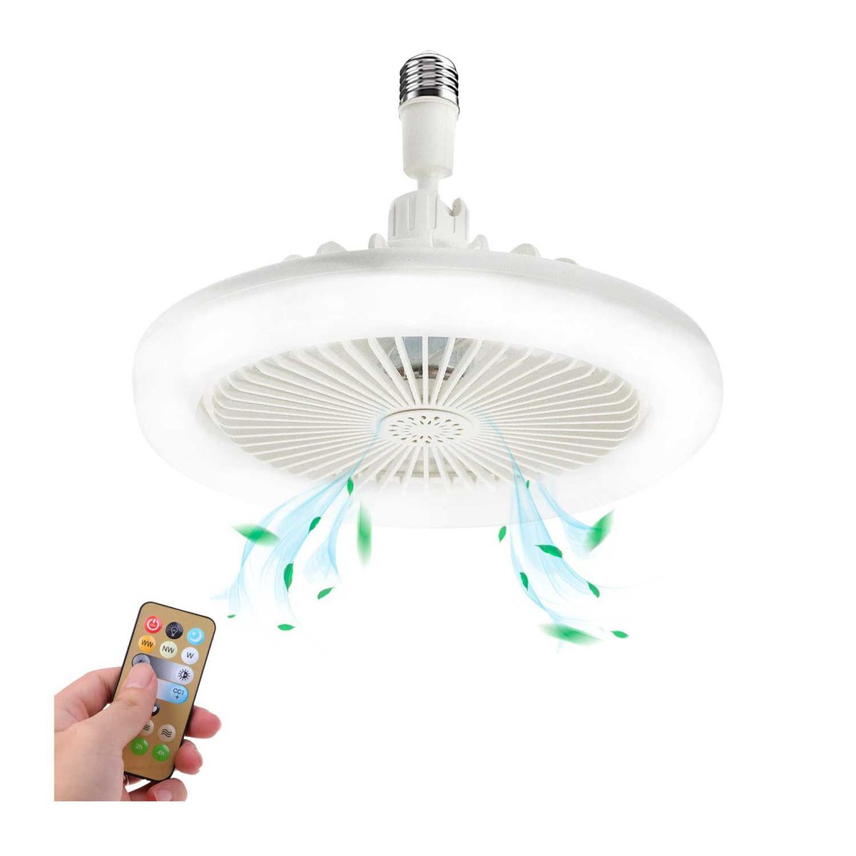 GENERICO - FOCO VENTILADOR LED 30W CONTROL HABITACIÓN TECHO LUZ CÁLIDA