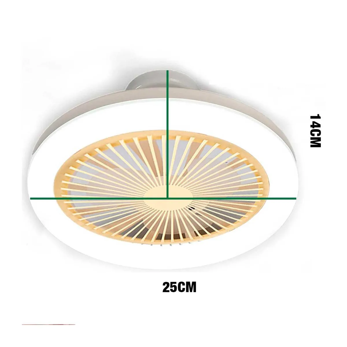 GENERICO - FOCO VENTILADOR LED 30W CONTROL HABITACIÓN TECHO LUZ CÁLIDA