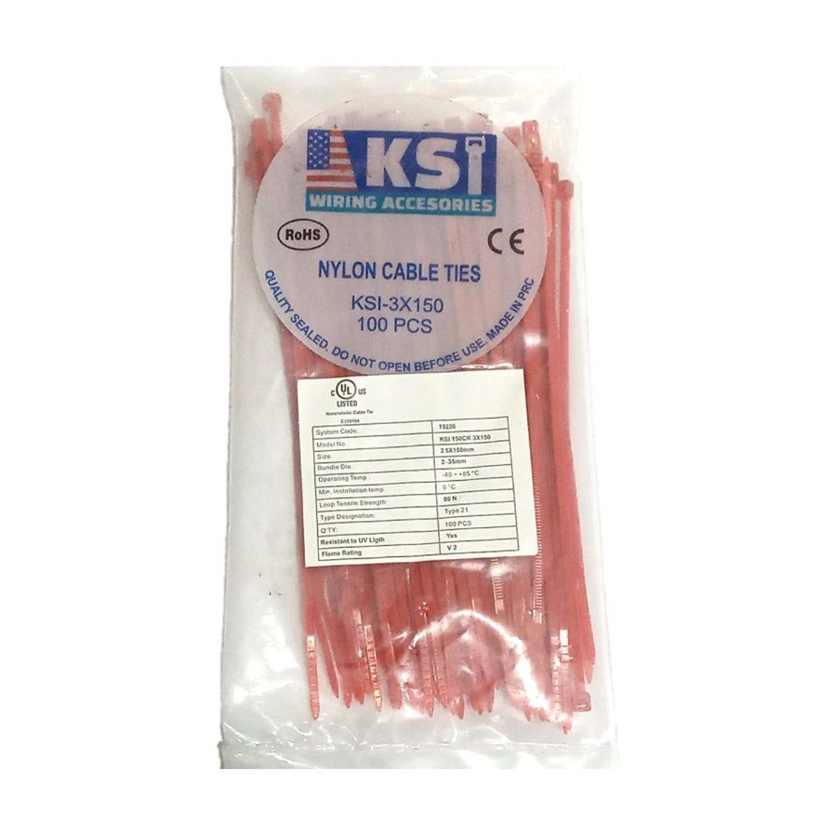 GENERICO - CINTILLO DE AMARRE ROJO POR 100 UNIDADES DE 15CM X 2.5MM