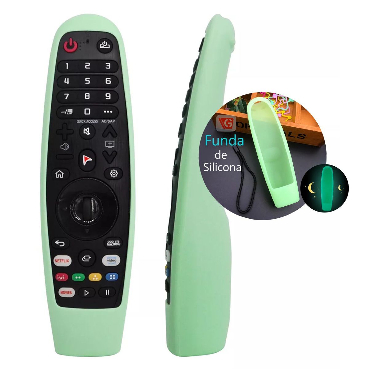 GENERICO - Funda de Silicona Para Control Magic LG VERDE