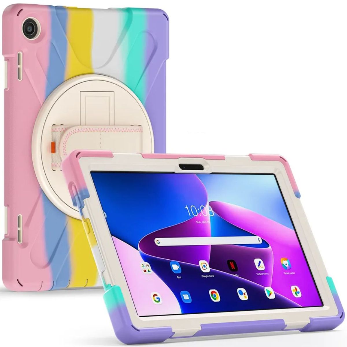 GENERICO - Funda Protector Armor para Tablet Lenovo M10 Plus 3ra Gen106 Arcoiris