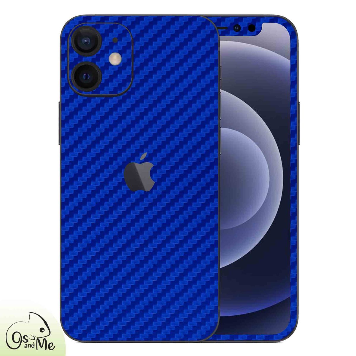 GENERICO - Skin Adhesivo Fibra de Carbono azul para iphone 12 mini