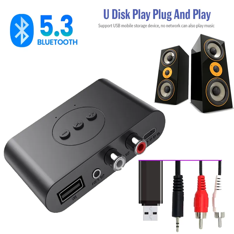 GENERICO - Adaptador de Audio Inalámbrico  Receptor Bluetooth 5,3
