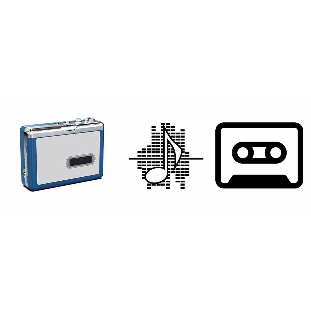 EZCAST - Walkman Reproductor de Cassette Bluetooth EZCAP 215